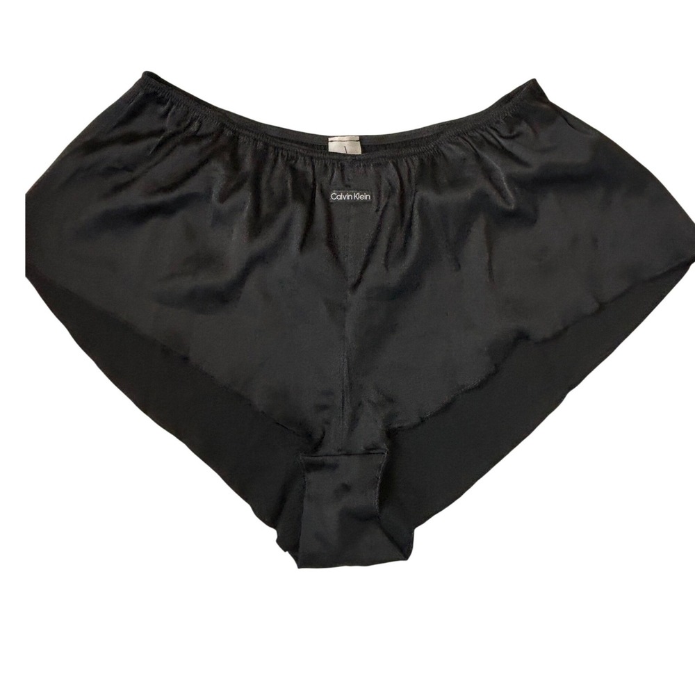 NEW Calvin Klein Satin Boyshort Panties Black Womens Medium